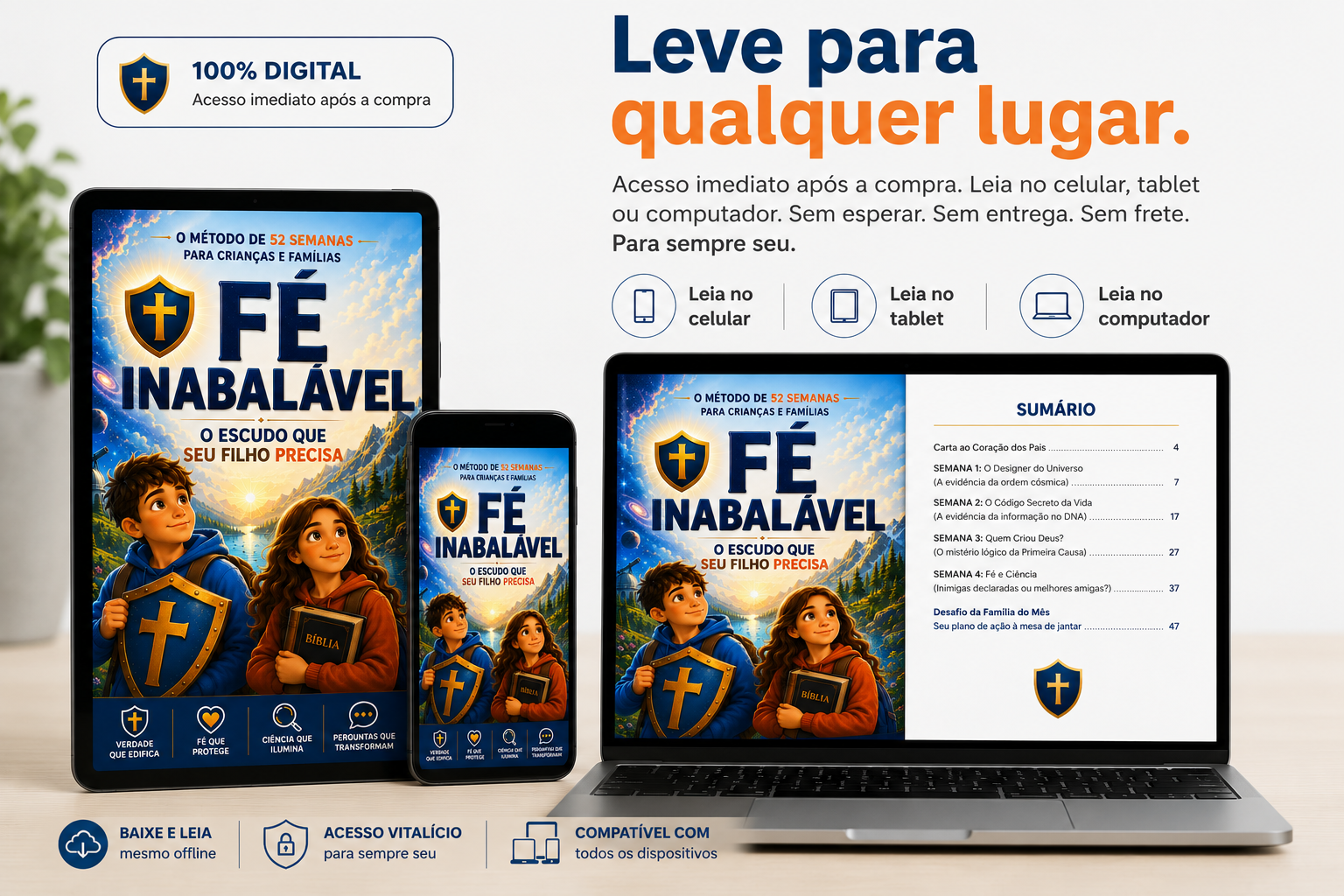 Acessível em celular, tablet e computador
